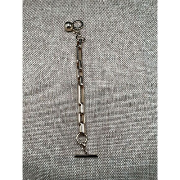 Chunky Gold Chain Length Bracelet Toggle Gold Ball - Picture 10 of 11